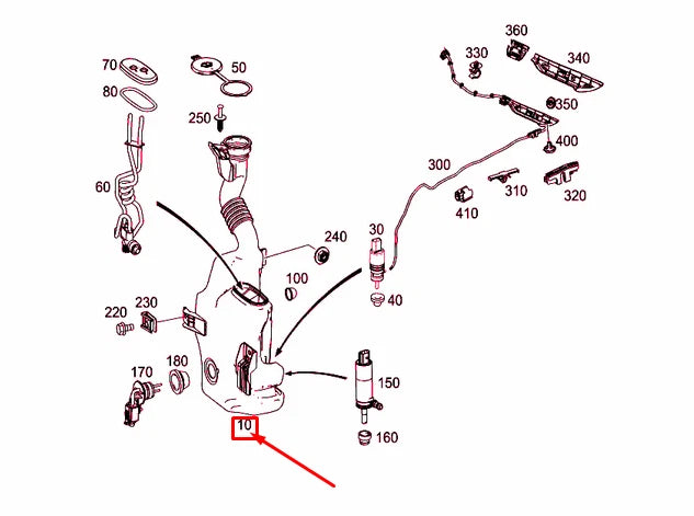 NEW MERCEDES-BENZ SLK R172 WASHER SYSTEM FLUID CONTAINER A1728690020 ORIGINAL
