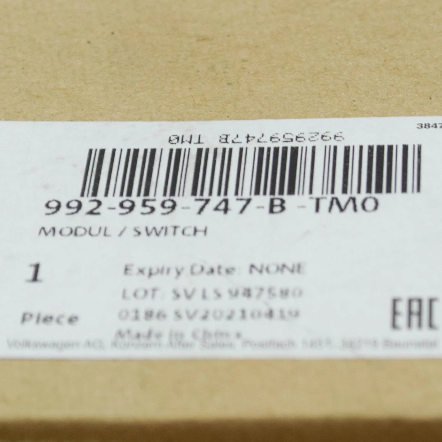 NEW PORSCHE TAYCAN LEFT SEAT CONTROL SWITCH 992959747BTM0 ORIGINAL