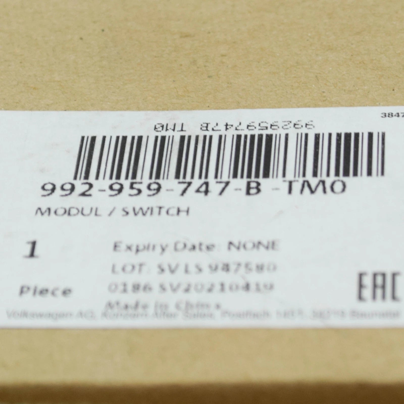 NEW PORSCHE TAYCAN LEFT SEAT CONTROL SWITCH 992959747BTM0 ORIGINAL