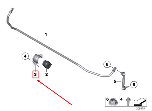NEW BMW 2 F22,F87 REAR SUSPENSION STABILIZER SUPPORT 6792208 33356792208