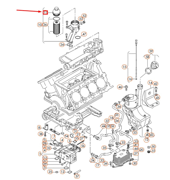 NEW AUDI R8 42 OIL FILTER CAP 079115433D ORIGINAL