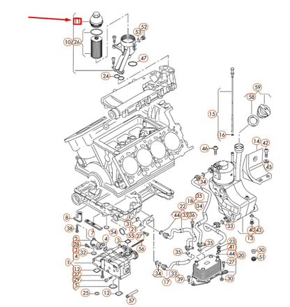 NEW AUDI R8 42 OIL FILTER CAP 079115433D ORIGINAL