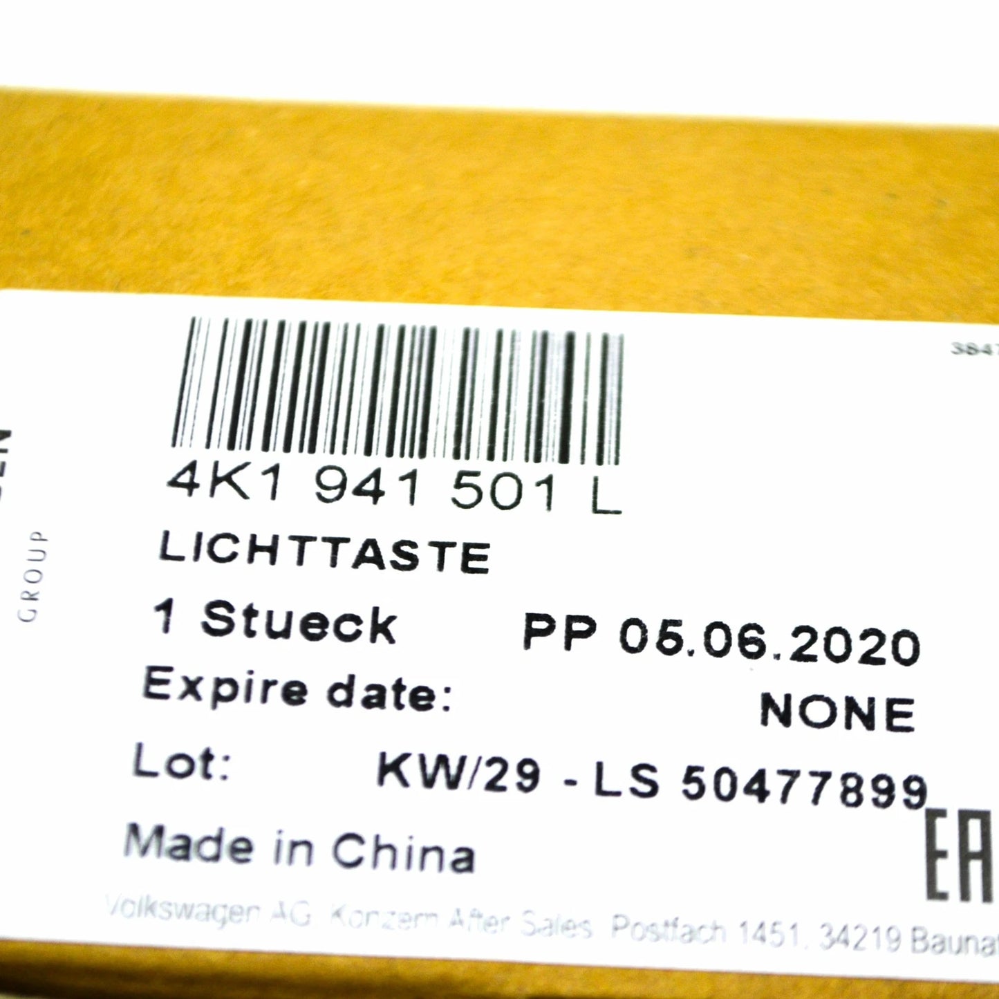 NEW AUDI Q3 F3 LIGHTS BUTTON SWITCH LHD 4K1941501L ORIGINAL