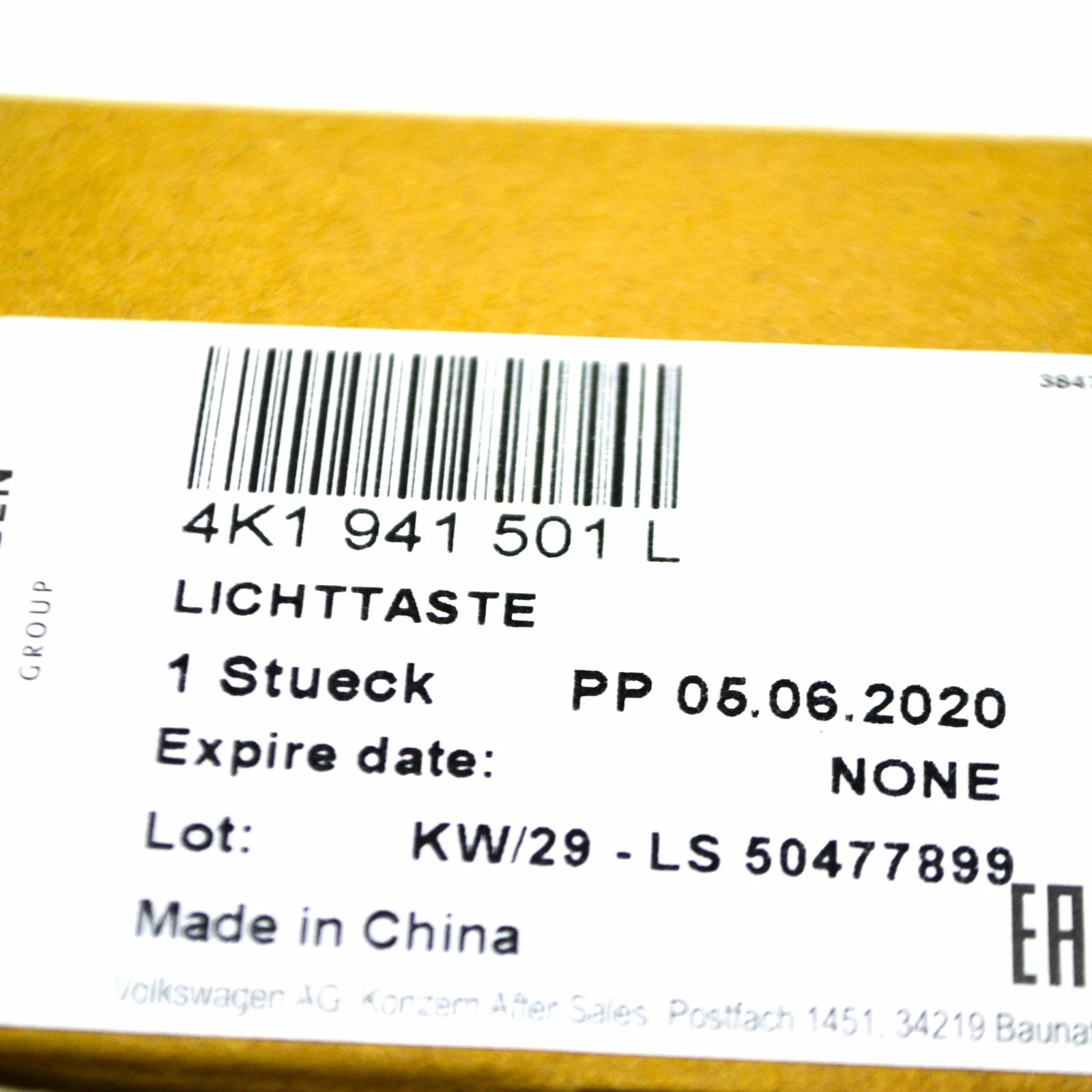 NEW AUDI Q3 F3 LIGHTS BUTTON SWITCH LHD 4K1941501L ORIGINAL