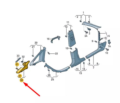 NEW AUDI A7 SPORTBACK 4G8 RIGHT SIDE D-PILLAR TRIM 4G8867246HF6 ORIGINAL