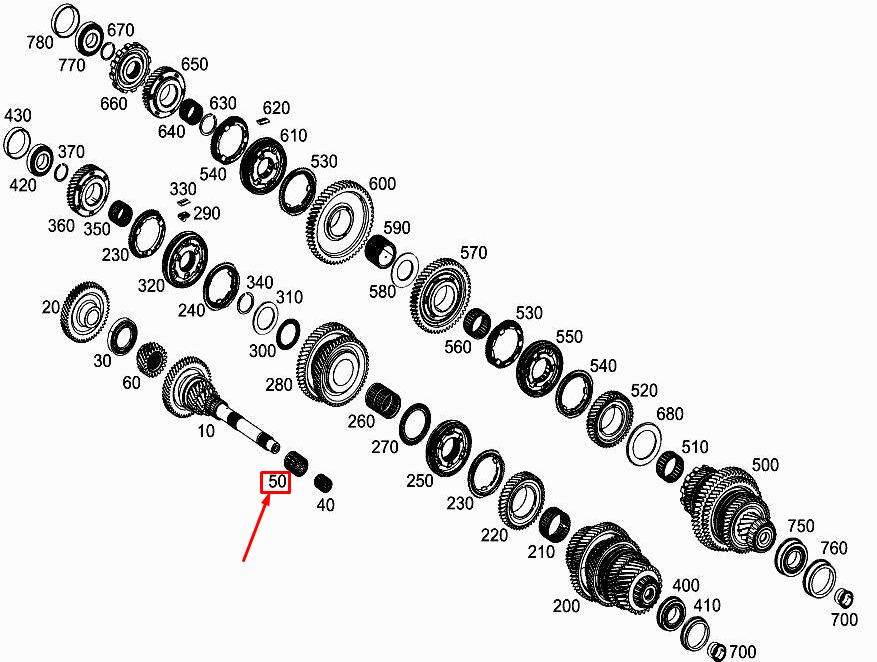 NEW MERCEDES-BENZ A W177 DRIVE SHAFT NEEDLE BEARING A0039816218 ORIGINAL