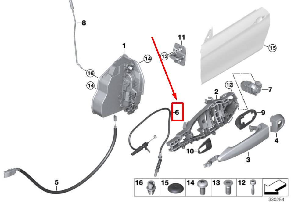 new bmw 4 f32front outside door handle bowd cable 51217242575 7242575 original