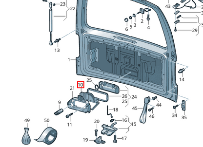 NEW VW CADDY 2K REAR BOOT LID TAILGATE HANDLE REINFORCEMENT 7E0827264B ORIGINAL