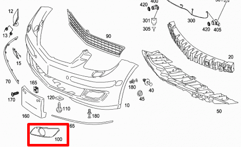 new mb b w245 front left bumper grille a1698852722 original