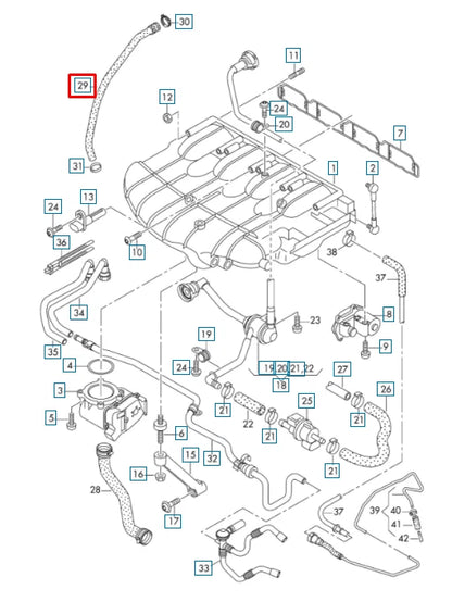 NEW VOLKSWAGEN JETTA MK3 TURBO BREATHER PIPE 06F133781P