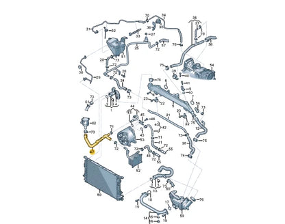 NEW AUDI RS4 AVANT B8 ENGINE COOLANT PIPE HOSE 8K0121444A