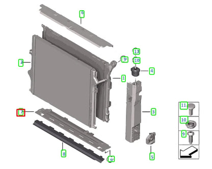 NEW BMW 3 F30 FRONT RADIATOR LOWER COVERING 17118625433 8625433 ORIGINAL