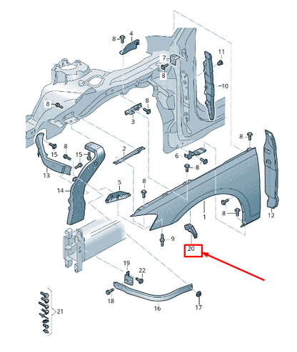 new audi a8 4n left wing seal 4n0821197 original