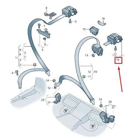 NEW AUDI A6 4A C8 REAR MIDDLE SEATBELT 4K5857807AV04