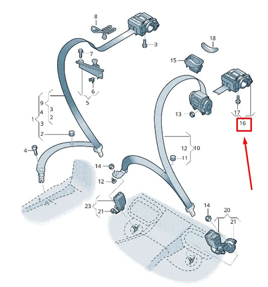 NEW AUDI A6 4A C8 REAR MIDDLE SEATBELT 4K5857807AV04