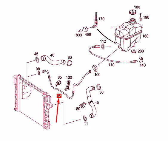 NEW MERCEDES-BENZ E W211 EXPANSION TANK HOSE A2115000472 ORIGINAL