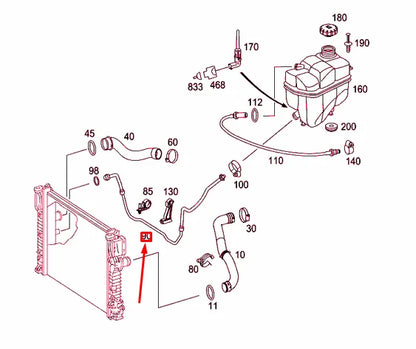 NEW MERCEDES-BENZ E W211 EXPANSION TANK HOSE A2115000472 ORIGINAL