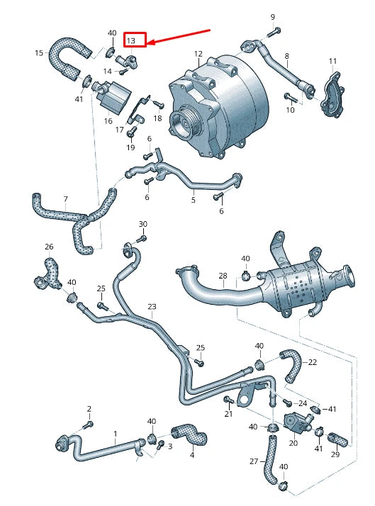 NEW AUDI A8 4N ENGINE COOLANT CONNECTION 059121132K