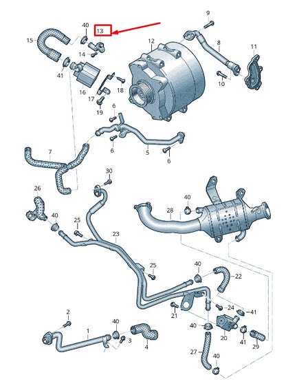 NEW AUDI A8 4N ENGINE COOLANT CONNECTION 059121132K