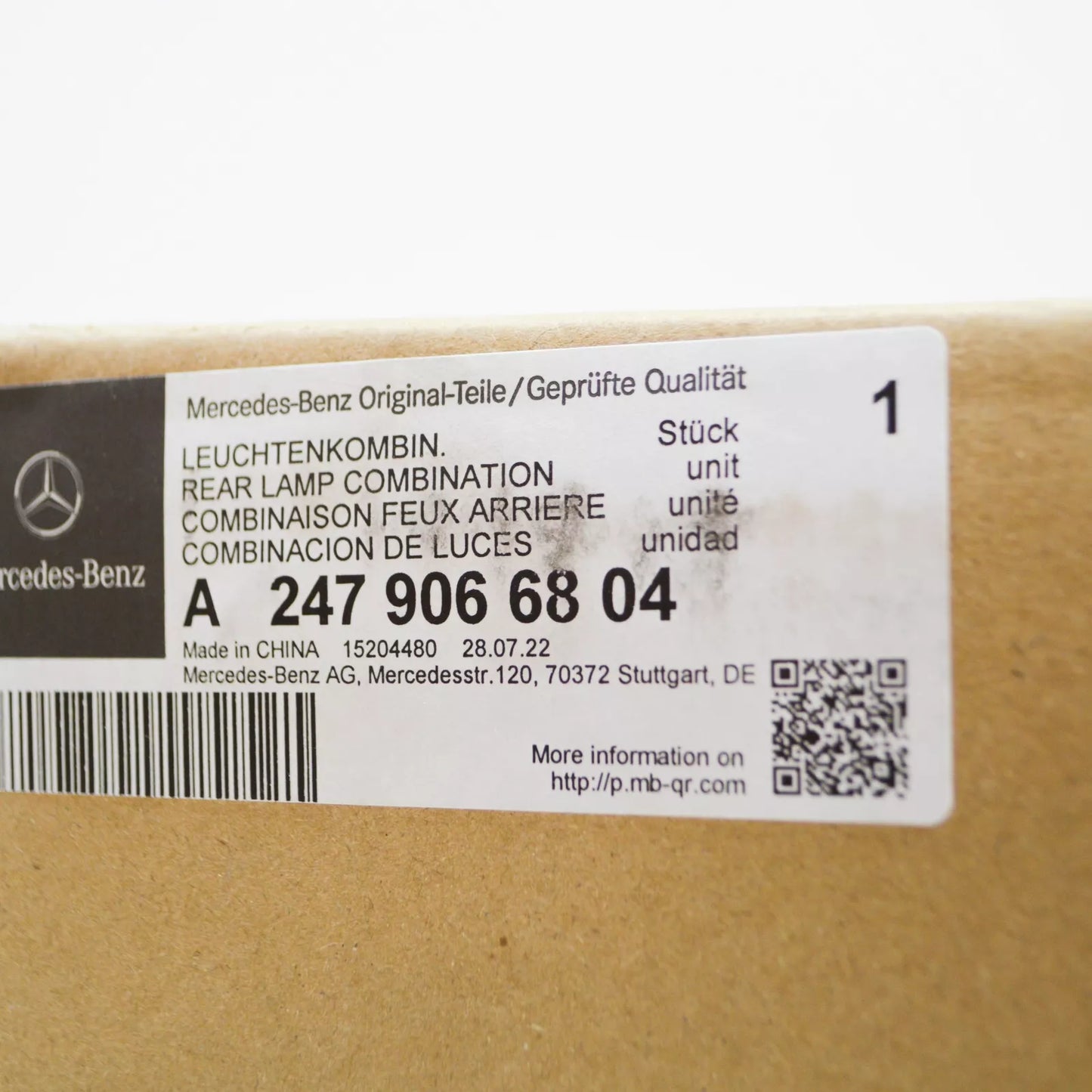 NEW MERCEDES-BENZ GLB X247 REAR RIGHT OUTER TAILLIGHT A2479066804 ORIGINAL