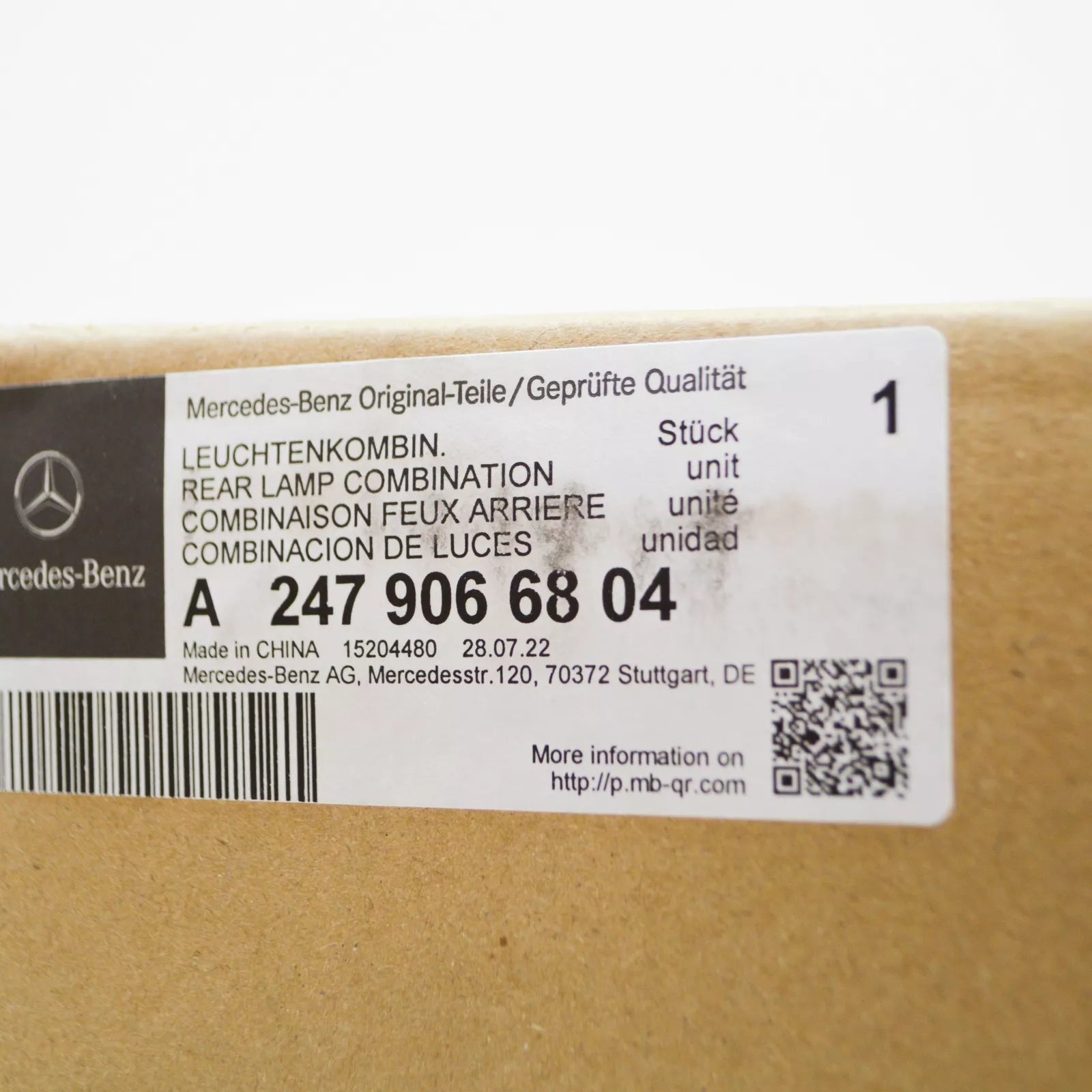 NEW MERCEDES-BENZ GLB X247 REAR RIGHT OUTER TAILLIGHT A2479066804 ORIGINAL