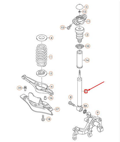 NEW VOLKSWAGEN EOS REAR GAS SHOCK ABSORBER 1Q0513029C ORIGINAL