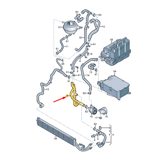 new cupra formentor coolant hose 5wa122061a original
