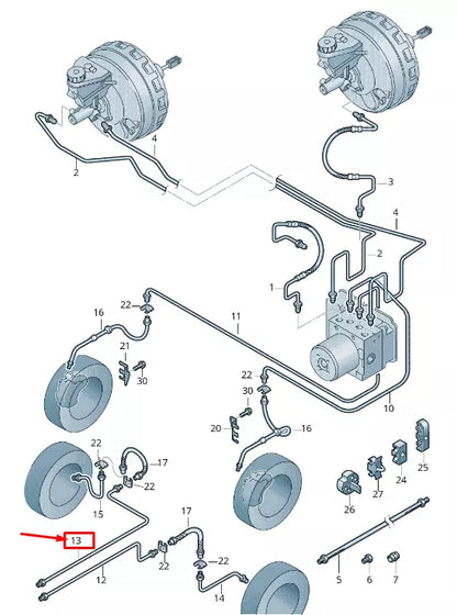 NEW VW AMAROK 2H BRAKE PIPE FROM HYDRAULIC TO BRAKE HOSE 2H0614722D