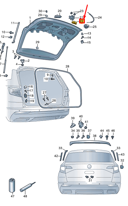 new skoda scala rear lid lock cover 657827520 original