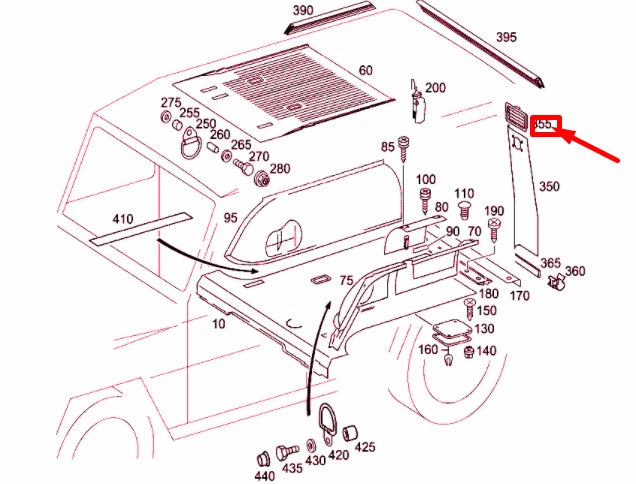 NEW MERCEDES-BENZ G W463 REAR BREATHER GRILLE COVER A46369407337101 ORIGINAL