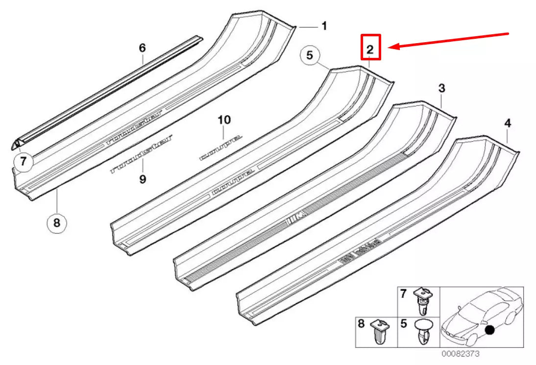 NEW BMW Z3 COUPE E36 LEFT DOOR SILL TRIM 51478410153 8410153 ORIGINAL