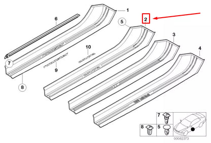 NEW BMW Z3 COUPE E36 LEFT DOOR SILL TRIM 51478410153 8410153 ORIGINAL