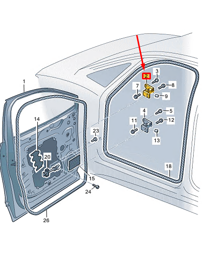 new vw id.4 e21 front left upper door hinge 11a831401a original