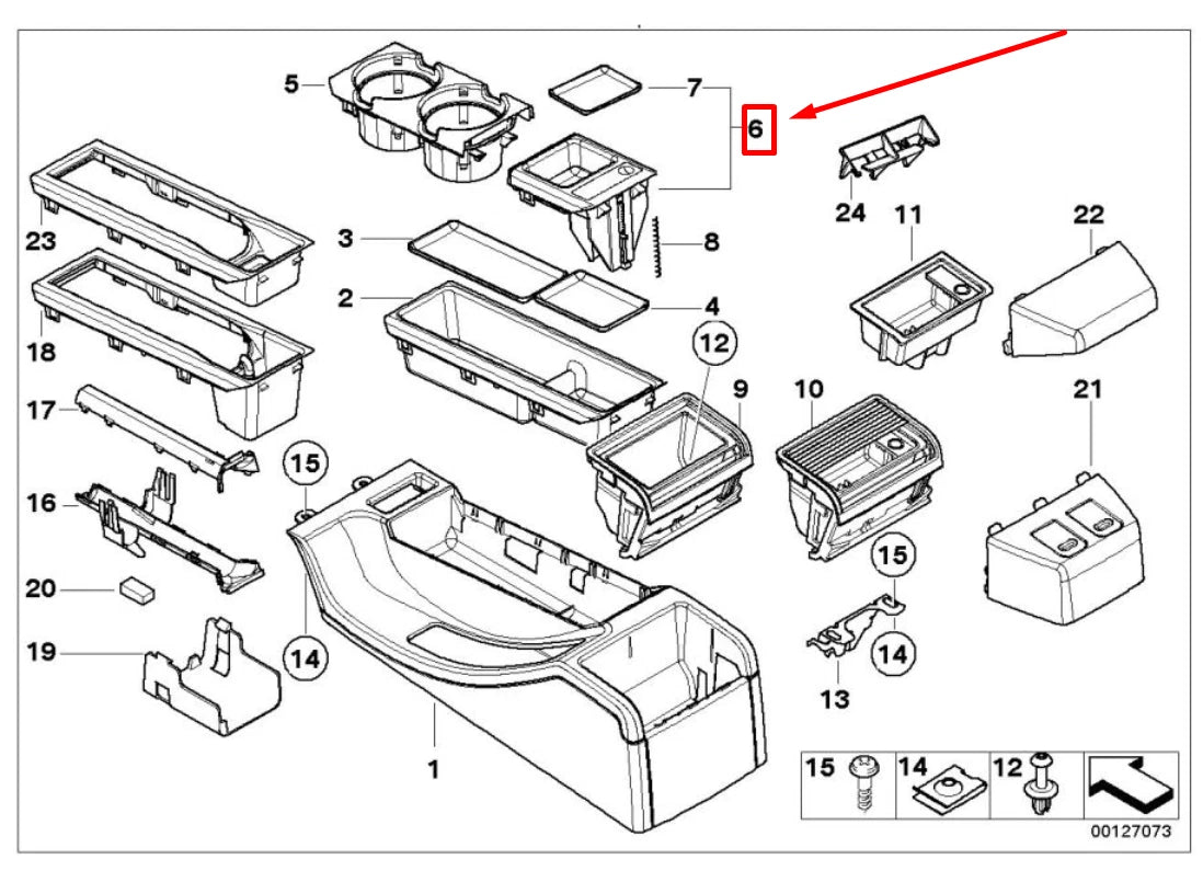 NEW BMW 3 E46 INTERIOR COIN STORAGE 51168217959 8217959 ORIGINAL