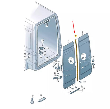 NEW VWOLKSWAGEN CRAFTER 2F REAR WING DOOR CENTER SEAL 2E1827459 ORIGINAL