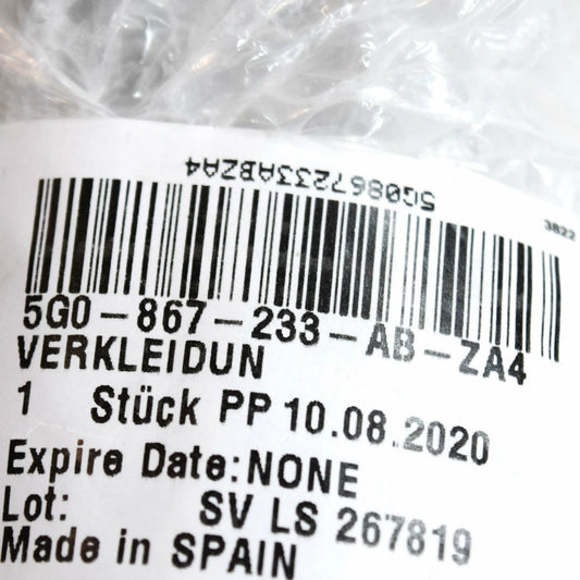 NEW VOLKSWAGEN GOLF MK7 FRONT LEFT UPPER A-PILLAR TRIM 5G0867233ABZA4