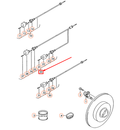 NEW VW TRANSPORTER T5 REAR RIGHT SPEED SENSOR WIRING HARNESS 7H0927904A ORIGINAL