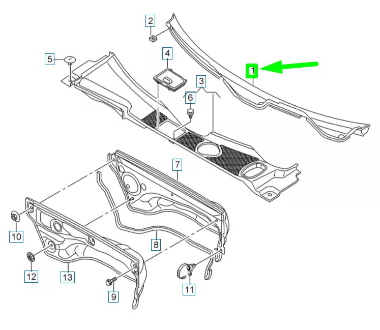 NEW AUDI A4 B8 FRONT WATER DEFLECOR TRIM RHD 8K2819403B01C ORIGINAL