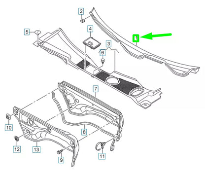 NEW AUDI A4 B8 FRONT WATER DEFLECOR TRIM RHD 8K2819403B01C ORIGINAL