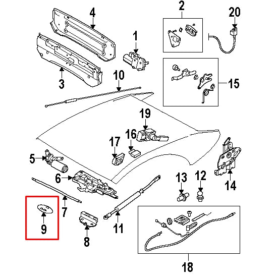 NEW BMW 6 E64 ROOF TOP EMERGENCY ACTUATING UNIT COVER 54217064089 7064089