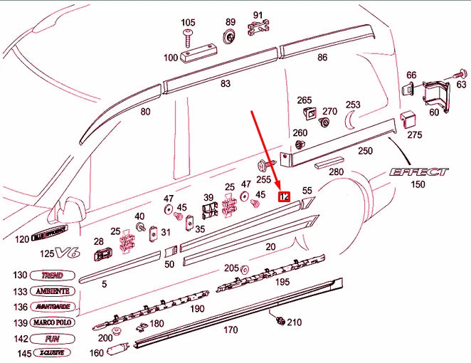 NEW MERCEDES-BENZ VITO W639 RIGHT SLIDING DOOR STRIP A63969013629999