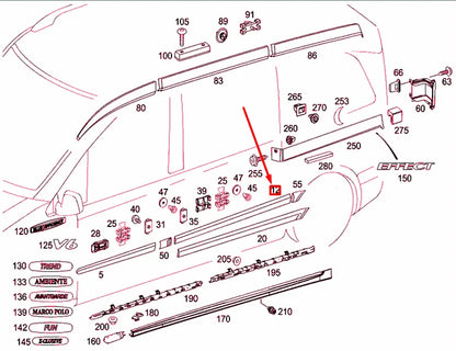 NEW MERCEDES-BENZ VITO W639 RIGHT SLIDING DOOR STRIP A63969013629999