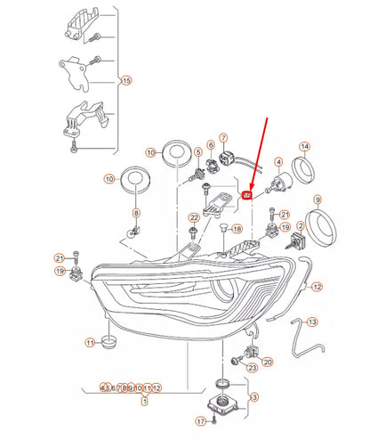 NEW AUDI A6 C7 RIGHT HEADLAMP HOUSING REPAIR KIT 4G0998122B ORIGINAL