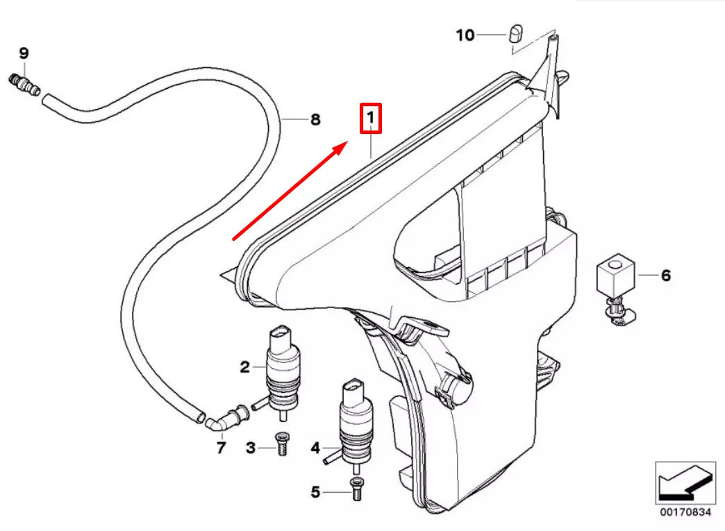 NEW BMW 3 E90 FRONT WASHER FLUID RESERVOIR 61668041170 8041170 ORIGINAL