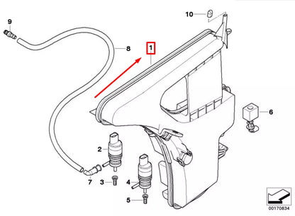 NEW BMW 3 E90 FRONT WASHER FLUID RESERVOIR 61668041170 8041170 ORIGINAL