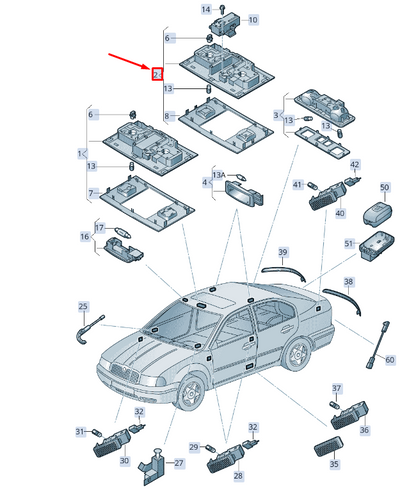 new skoda superb mk3 interior and reading light 5g2947106ajjn original