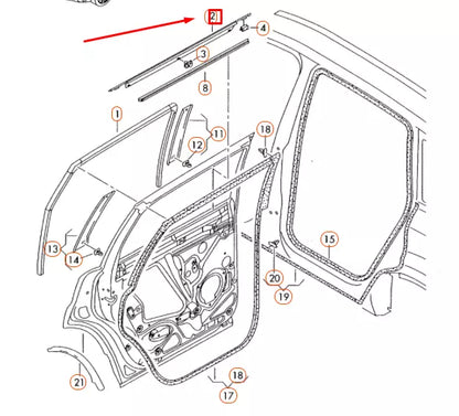 NEW AUDI Q7 4L REAR LEFT DOOR OUTER WINDOW APERTURE SEAL 4L0839477 ORIGINAL