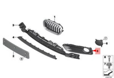 NEW BMW 1 F21 FRONT BUMPER RIGHT SIDE FOG LIGHT GRILLE 51117371668 ORIGINAL