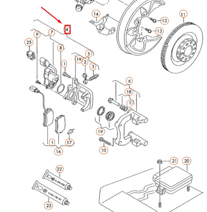 NEW AUDI A6 C6 REAR LEFT BRAKE CALIPER 4F0615403F ORIGINAL