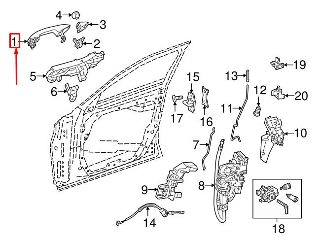 NEW MERCEDES-BENZ C W205 FRONT LEFT OUTSIDE DOOR HANDE A09976047019775 ORIGINAL